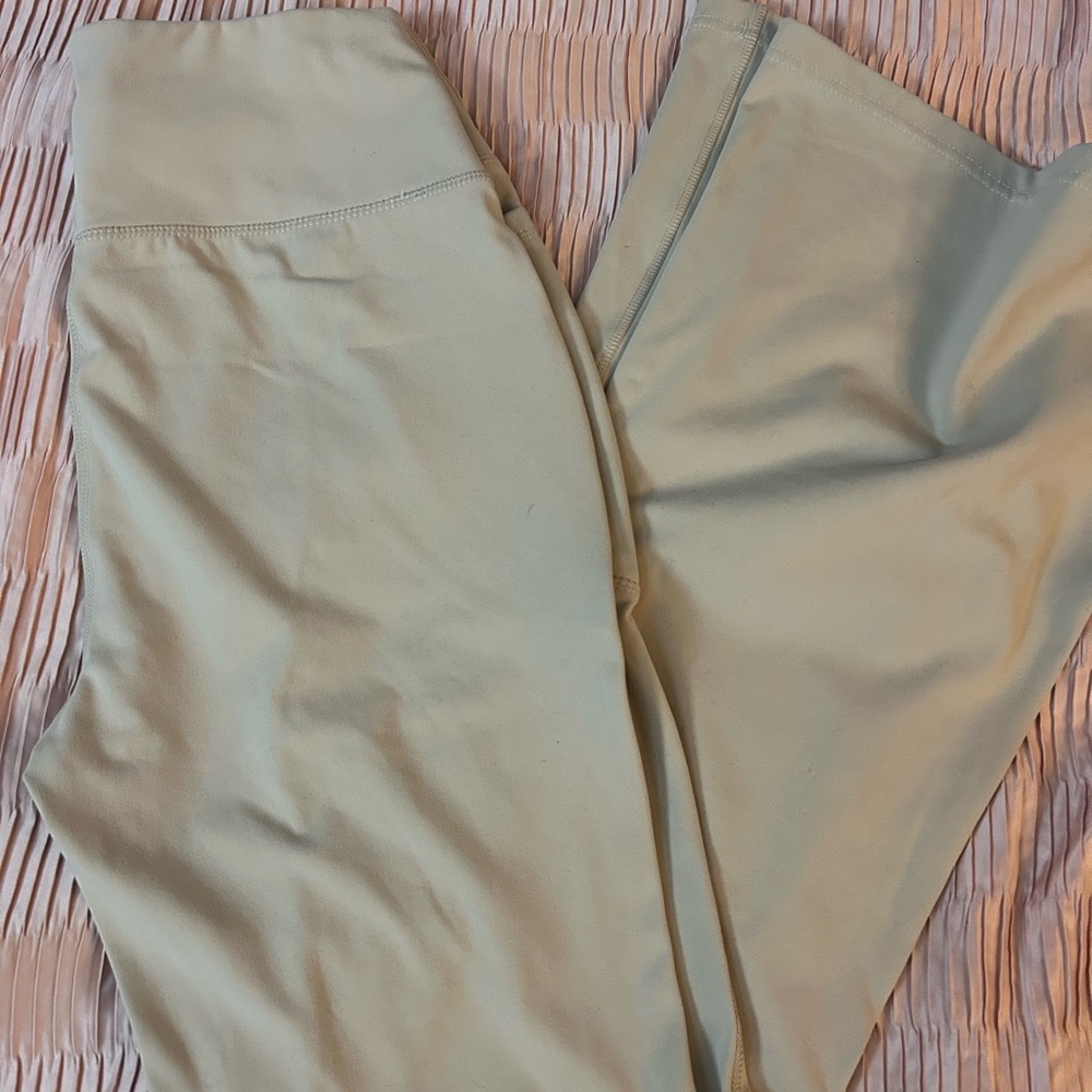 Cream Colored Flare Leggings